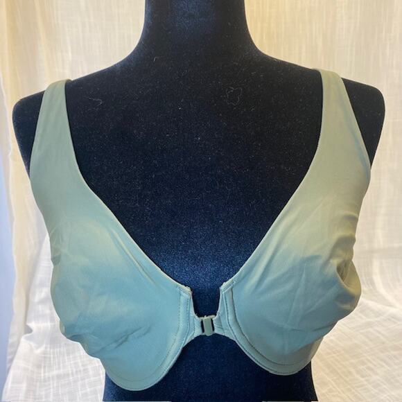 DELIMIRA 32F Front Closure Full Coverage Green Underwire Unlined Bra - Picture 1 of 5